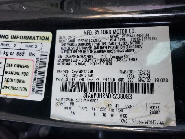 Photo 9 VIN: 3FA6P0HR6DR238083 - FORD FUSION SE 