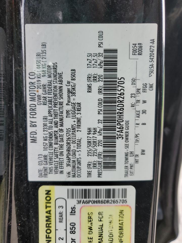 Photo 12 VIN: 3FA6P0HR6DR265705 - FORD FUSION 