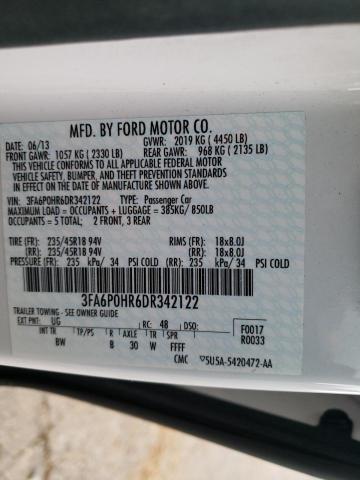 Photo 9 VIN: 3FA6P0HR6DR342122 - FORD FUSION S 