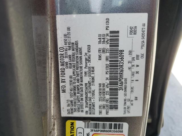 Photo 12 VIN: 3FA6P0HR6DR356098 - FORD FUSION 