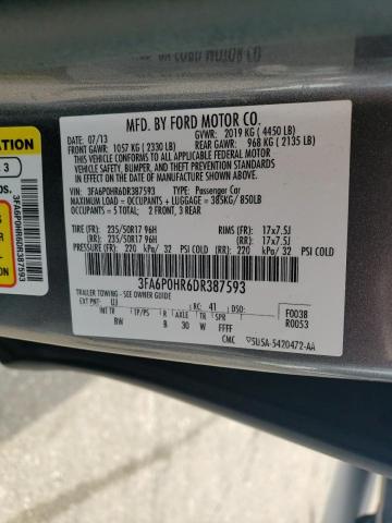 Photo 11 VIN: 3FA6P0HR6DR387593 - FORD FUSION 