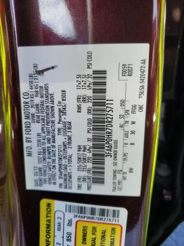 Photo 11 VIN: 3FA6P0HR7DR275711 - FORD FUSION 