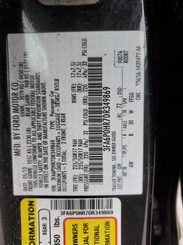 Photo 11 VIN: 3FA6P0HR7DR349869 - FORD FUSION SE 