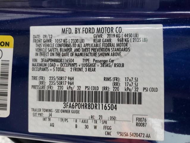 Photo 11 VIN: 3FA6P0HR8DR116504 - FORD FUSION 