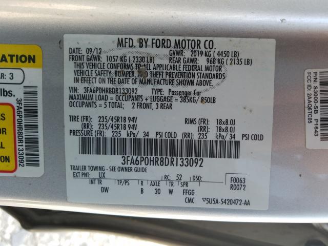 Photo 9 VIN: 3FA6P0HR8DR133092 - FORD FUSION SE 