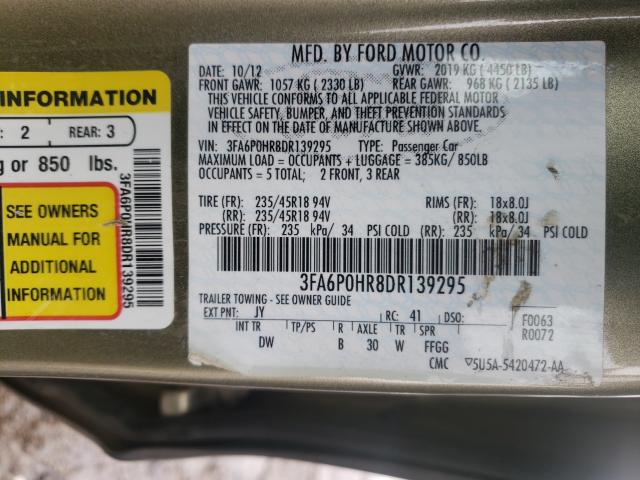 Photo 9 VIN: 3FA6P0HR8DR139295 - FORD FUSION SE 