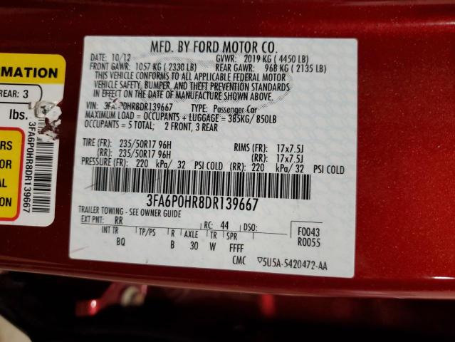 Photo 11 VIN: 3FA6P0HR8DR139667 - FORD FUSION 