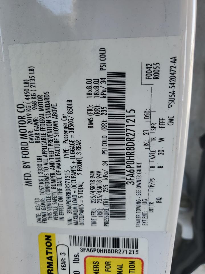 Photo 11 VIN: 3FA6P0HR8DR271215 - FORD FUSION 