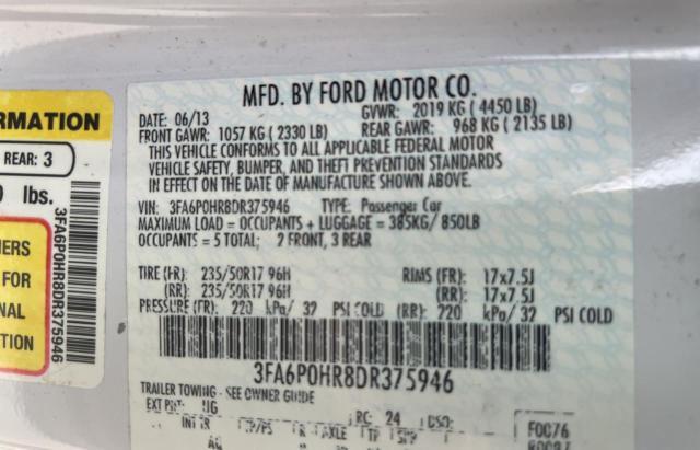 Photo 9 VIN: 3FA6P0HR8DR375946 - FORD FUSION SE 