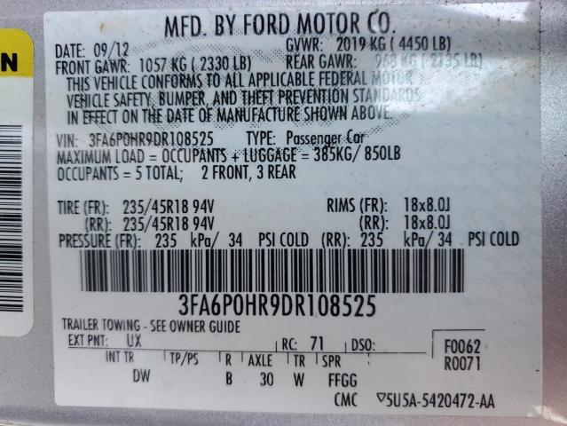 Photo 11 VIN: 3FA6P0HR9DR108525 - FORD FUSION SE 