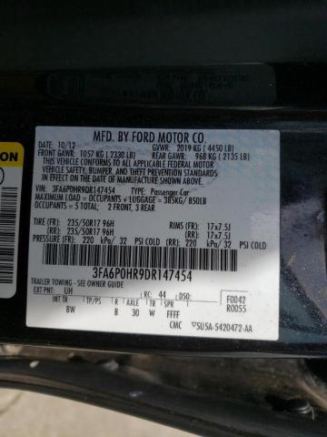 Photo 9 VIN: 3FA6P0HR9DR147454 - FORD FUSION SE 