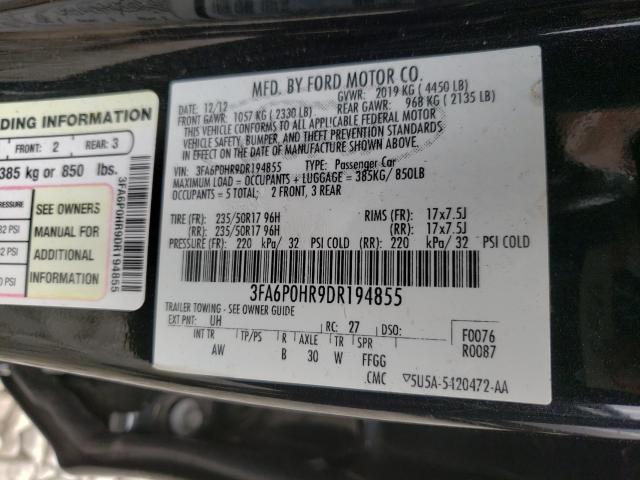 Photo 9 VIN: 3FA6P0HR9DR194855 - FORD FUSION SE 