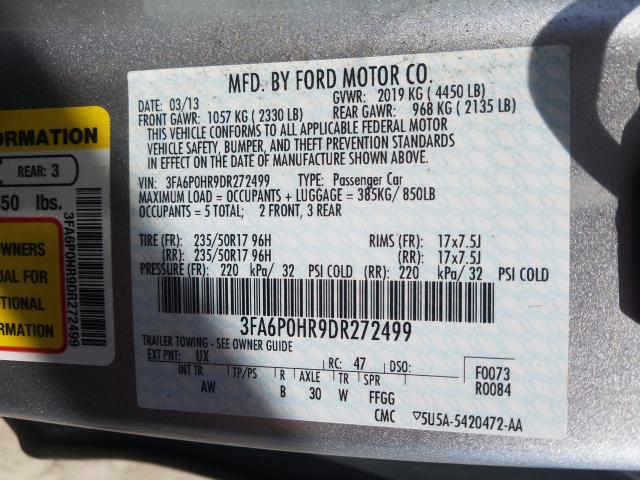 Photo 9 VIN: 3FA6P0HR9DR272499 - FORD FUSION SE 