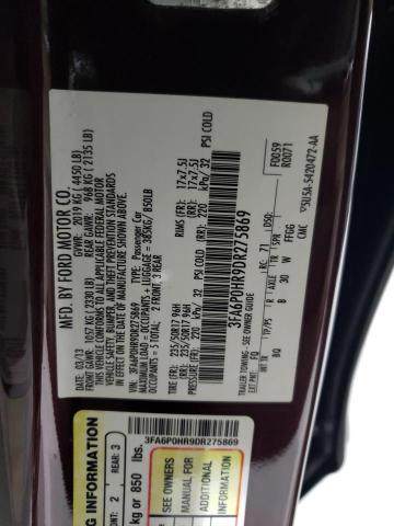 Photo 11 VIN: 3FA6P0HR9DR275869 - FORD FUSION SE 