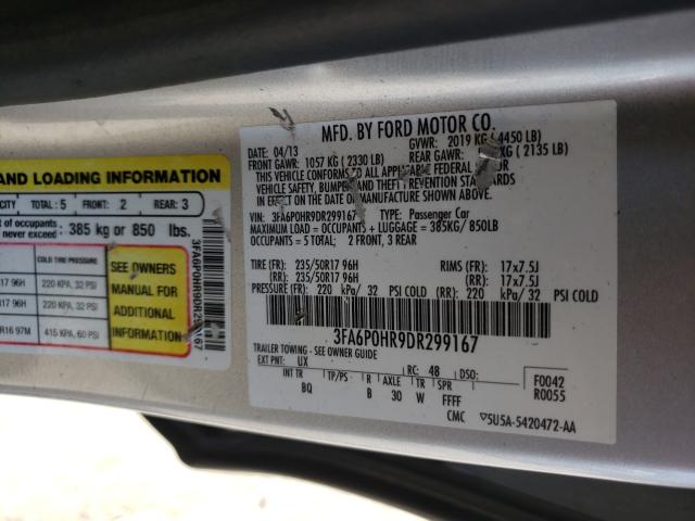 Photo 9 VIN: 3FA6P0HR9DR299167 - FORD FUSION SE 