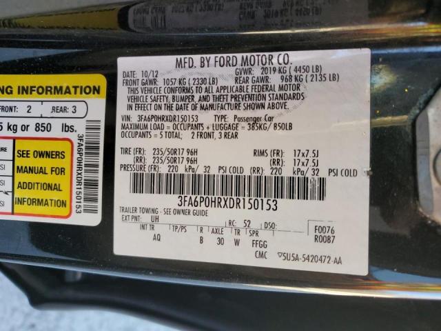 Photo 11 VIN: 3FA6P0HRXDR150153 - FORD FUSION SE 