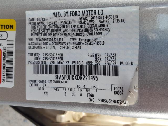 Photo 9 VIN: 3FA6P0HRXDR221495 - FORD FUSION SE 