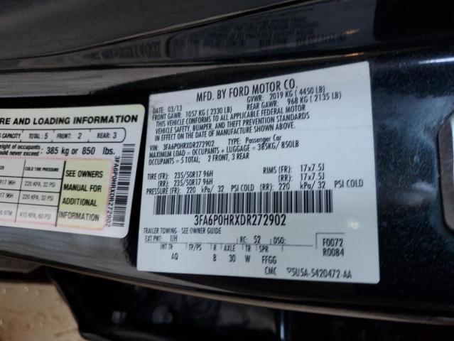 Photo 11 VIN: 3FA6P0HRXDR272902 - FORD FUSION 