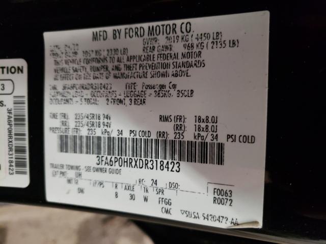 Photo 9 VIN: 3FA6P0HRXDR318423 - FORD FUSION SE 