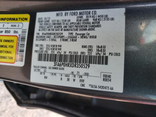 Photo 9 VIN: 3FA6P0HRXDR350529 - FORD FUSION SE 