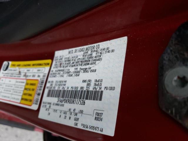 Photo 9 VIN: 3FA6P0K90DR117526 - FORD FUSION TIT 