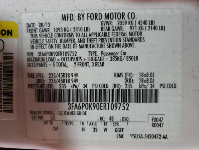 Photo 11 VIN: 3FA6P0K90ER109752 - FORD FUSION TIT 