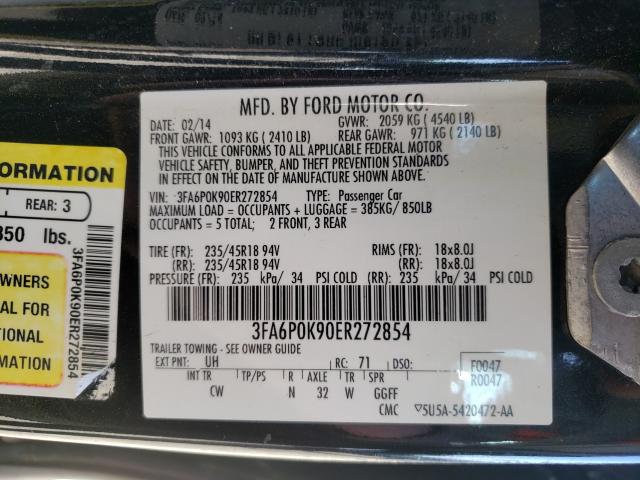 Photo 9 VIN: 3FA6P0K90ER272854 - FORD FUSION 