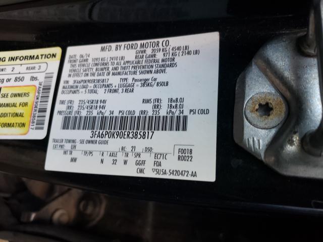 Photo 9 VIN: 3FA6P0K90ER385817 - FORD FUSION TIT 