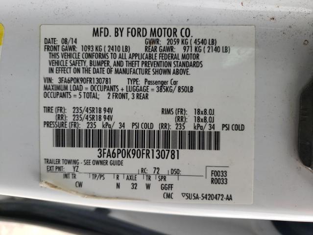 Photo 11 VIN: 3FA6P0K90FR130781 - FORD FUSION 