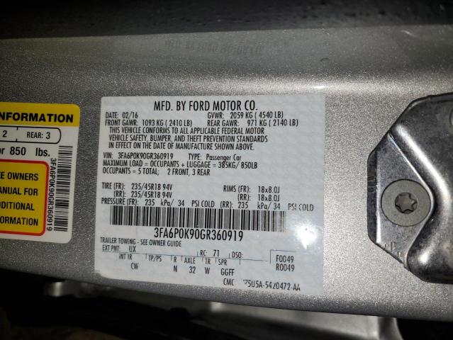 Photo 11 VIN: 3FA6P0K90GR360919 - FORD FUSION 