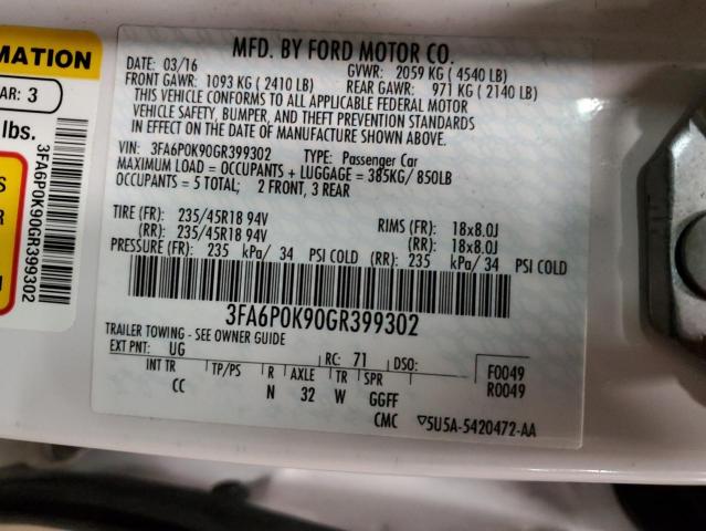 Photo 11 VIN: 3FA6P0K90GR399302 - FORD FUSION TIT 