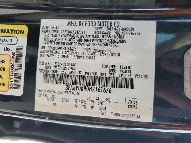 Photo 11 VIN: 3FA6P0K90HR161676 - FORD FUSION 