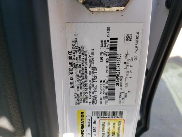 Photo 12 VIN: 3FA6P0K91DR154438 - FORD FUSION 