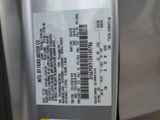 Photo 12 VIN: 3FA6P0K91DR189786 - FORD FUSION 