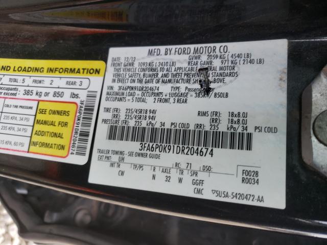 Photo 9 VIN: 3FA6P0K91DR204674 - FORD FUSION TIT 