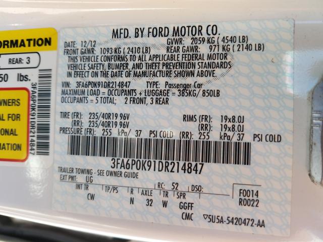 Photo 9 VIN: 3FA6P0K91DR214847 - FORD FUSION 