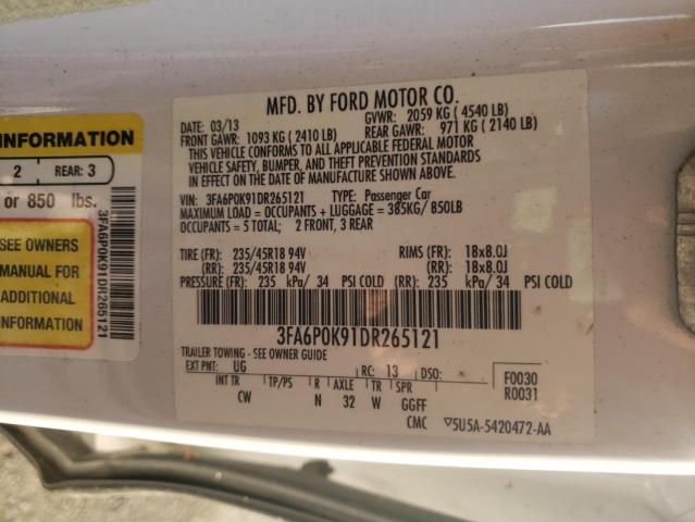 Photo 9 VIN: 3FA6P0K91DR265121 - FORD FUSION 