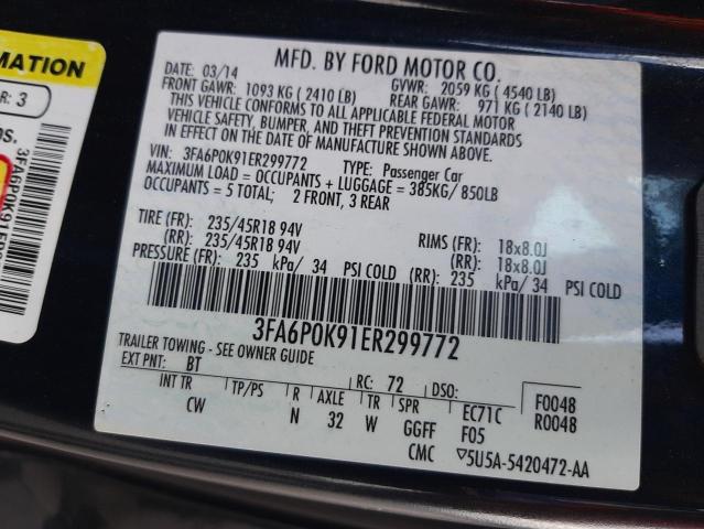 Photo 9 VIN: 3FA6P0K91ER299772 - FORD FUSION TIT 