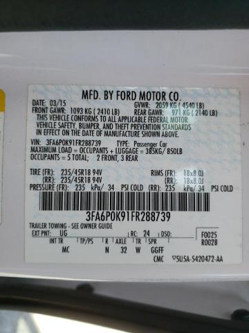 Photo 9 VIN: 3FA6P0K91FR288739 - FORD FUSION TIT 