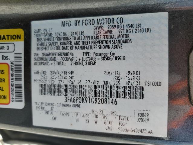 Photo 12 VIN: 3FA6P0K91GR208146 - FORD FUSION TIT 