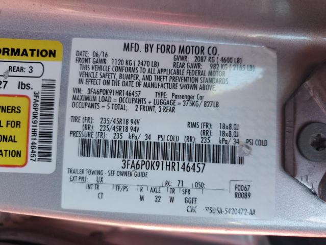 Photo 11 VIN: 3FA6P0K91HR146457 - FORD FUSION TIT 