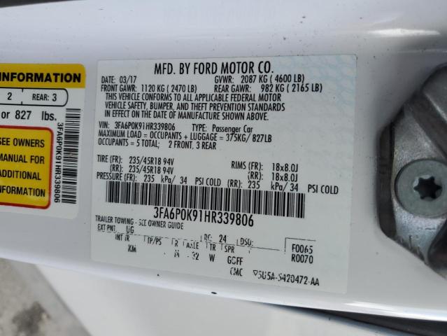 Photo 9 VIN: 3FA6P0K91HR339806 - FORD FUSION TIT 