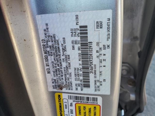 Photo 12 VIN: 3FA6P0K92DR103918 - FORD FUSION TIT 