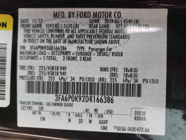 Photo 11 VIN: 3FA6P0K92DR166386 - FORD FUSION TIT 