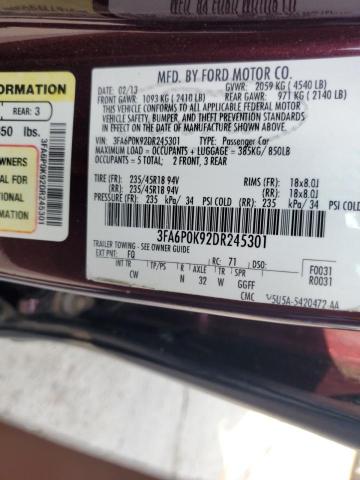 Photo 11 VIN: 3FA6P0K92DR245301 - FORD FUSION 