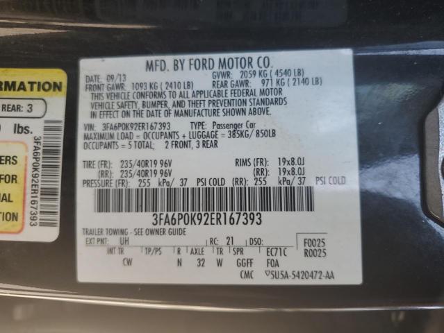 Photo 9 VIN: 3FA6P0K92ER167393 - FORD FUSION TIT 