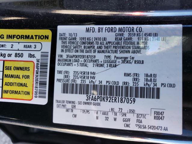 Photo 9 VIN: 3FA6P0K92ER187059 - FORD FUSION TIT 