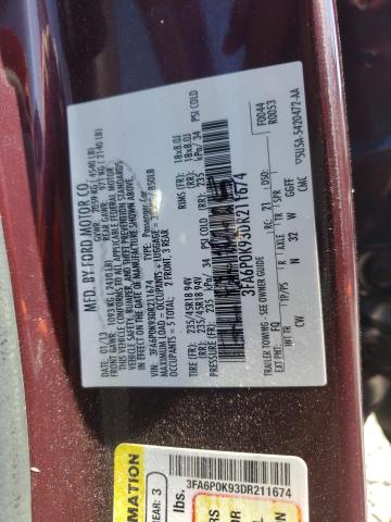 Photo 9 VIN: 3FA6P0K93DR211674 - FORD FUSION TIT 