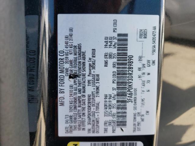 Photo 9 VIN: 3FA6P0K93DR289890 - FORD FUSION TIT 