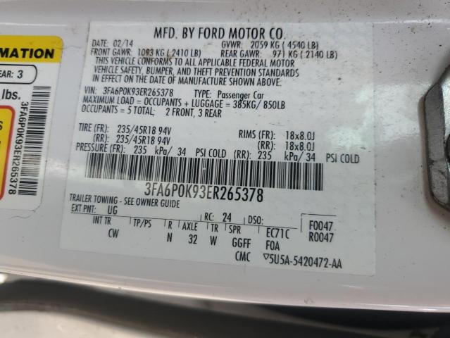 Photo 12 VIN: 3FA6P0K93ER265378 - FORD FUSION TIT 